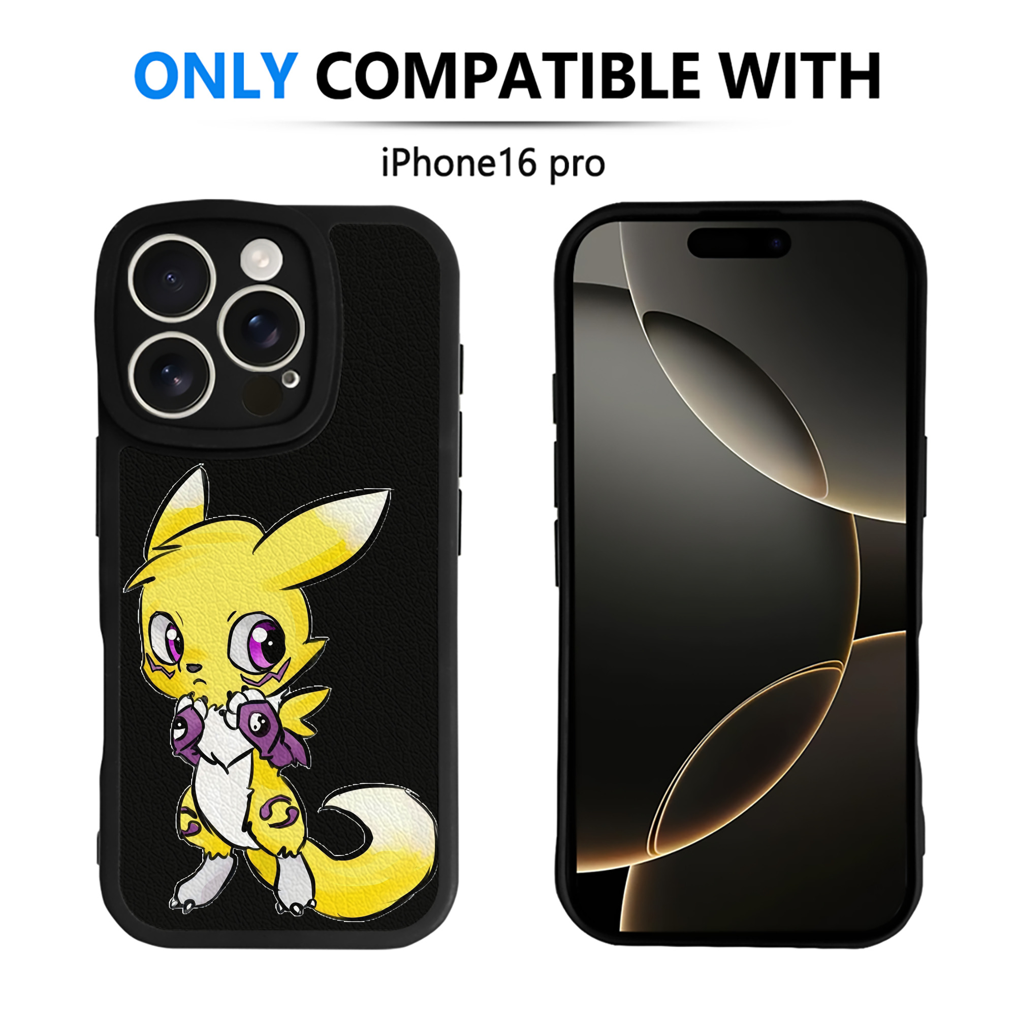 （画像用） Digimon デジタルモンスター/デジモン 【iPhone 16シリーズ対応】シリコンスマホケース（レザー調） 材質：シリコン
